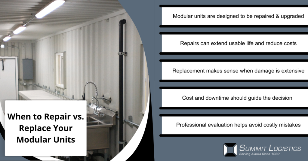 When to Repair vs. Replace Your Modular Units Infographic
